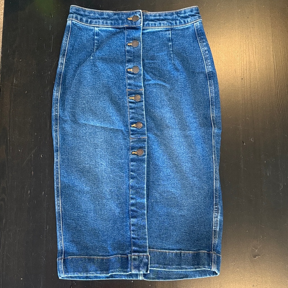 Joe Fresh Denim Buttoned Pencil Skirt